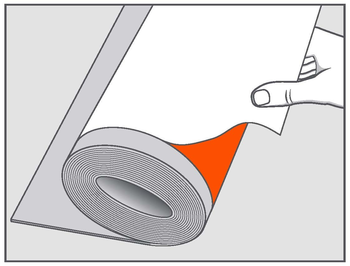 double coated underlayment tape being applied