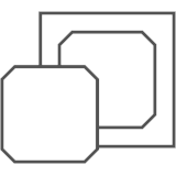 Icon depicting a piece of tape die cut from a larger piece. FL 1002 pressure-sensitive tape has many uses in general converting.