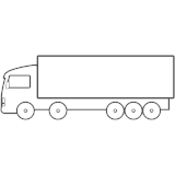 Icon depicting a tractor-trailer combo. Versatile and durable FM 2454 PSA tape has many applications in the transportation industry.
